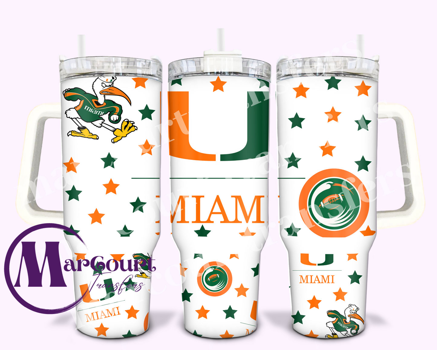 UNIVERSITY OF MIAMI-40 0Z-UV DTF CUP WRAP