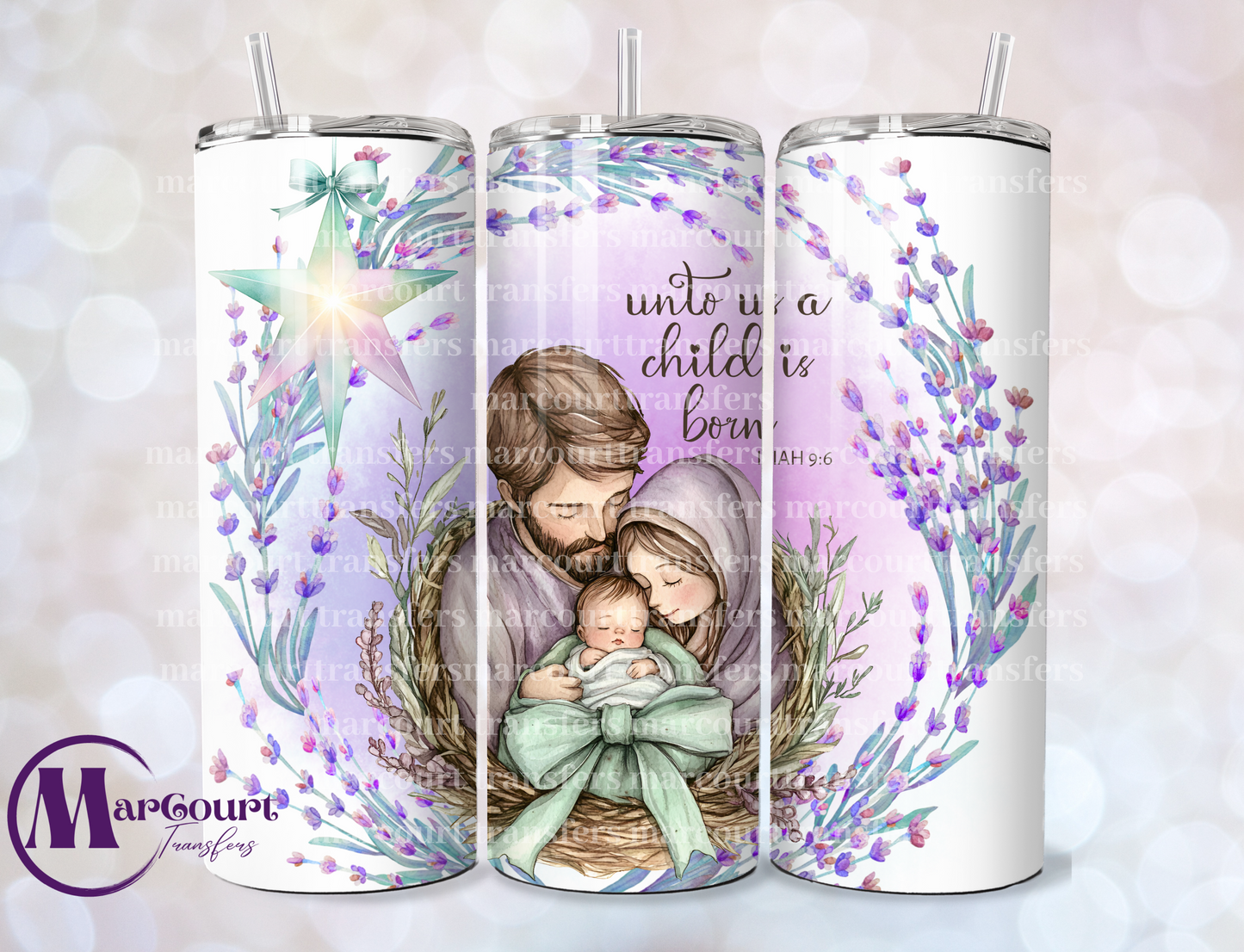 UNTO US A CHILD IS BORN-SKINNY TUMBLER TRANSFER