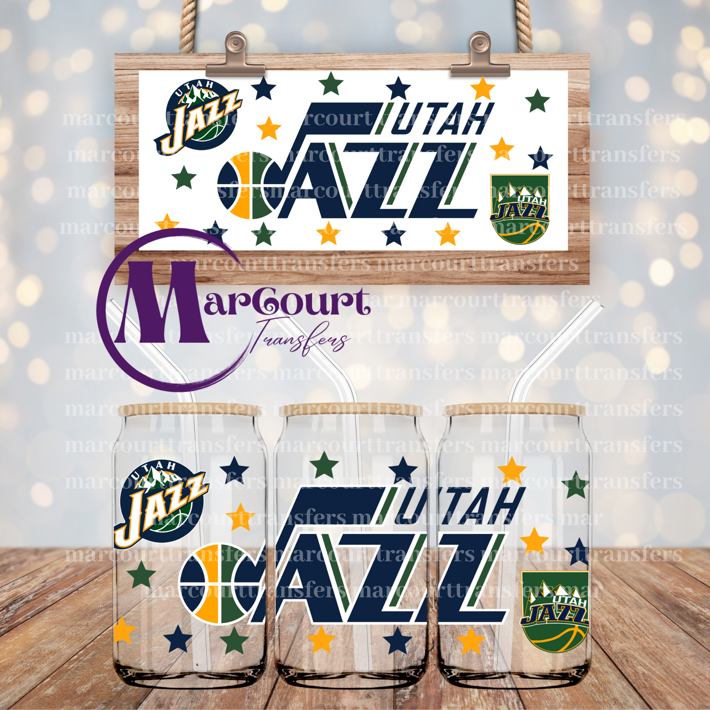 UTAH JAZZ-16 0Z-UV DTF CUP WRAP