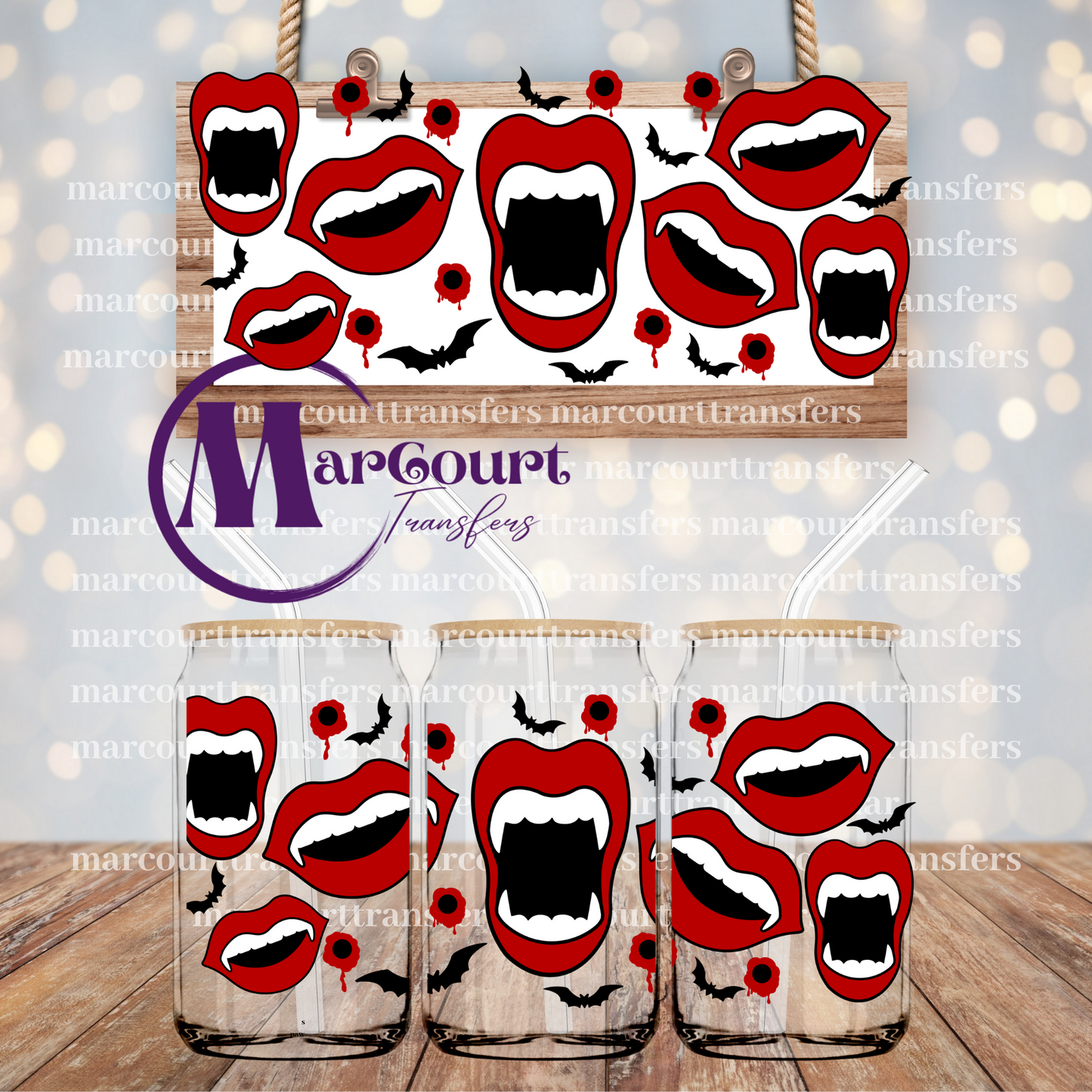 VAMPIRE LIPS-16 0Z-UV DTF CUP WRAP