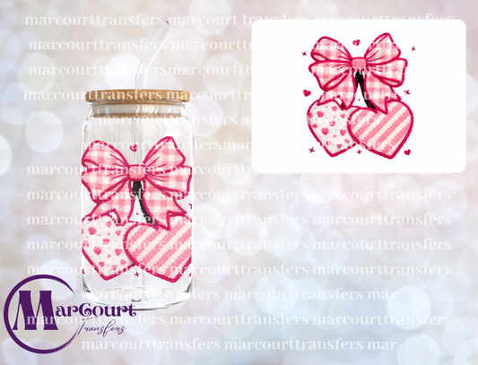 VALENTINE CHERRY HEART-DECAL-UV DTF CUP WRAP