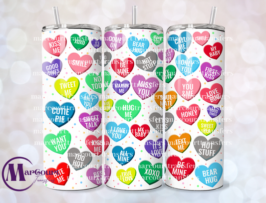 VALENTINE CONVERSATION HEARTS 2026-20-SKINNY TUMBLER TRANSFER (SUBLIMATION)