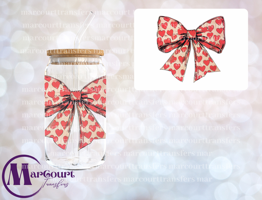 VALENTINE COQUTTE BOW 4-DECAL-UV DTF CUP WRAP