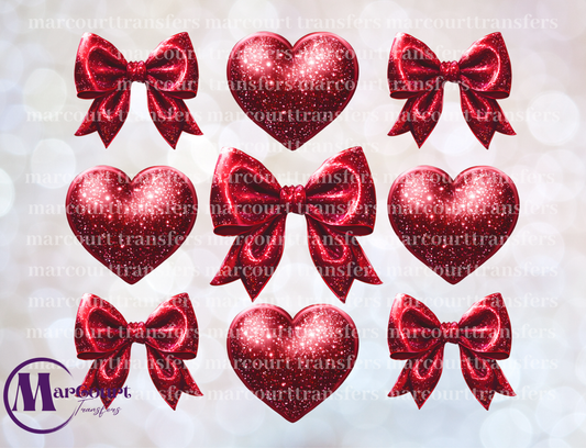 VALENTINE HEARTS AND BOWS ELEMENTS