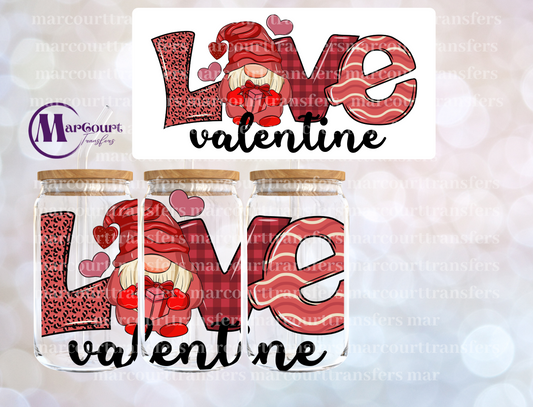 VALENTINE LOVE GNOME 2-16 0Z-UV DTF CUP WRAP