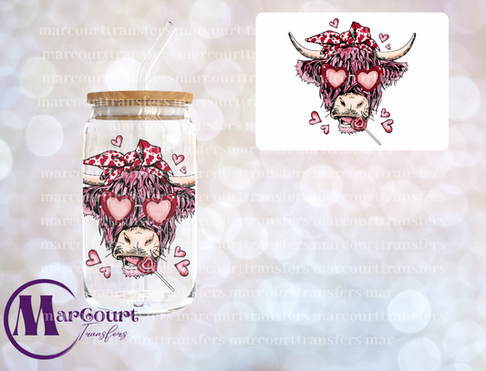 HIGHLAND COW HEART EYES-UV DTF CUP WRAP