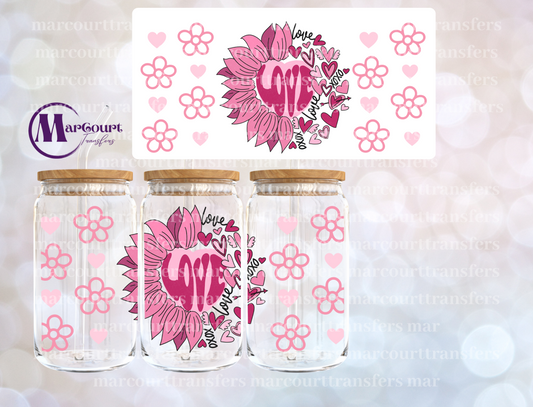 VALETINE LOVE FLOWERS-16 0Z-UV DTF CUP WRAP