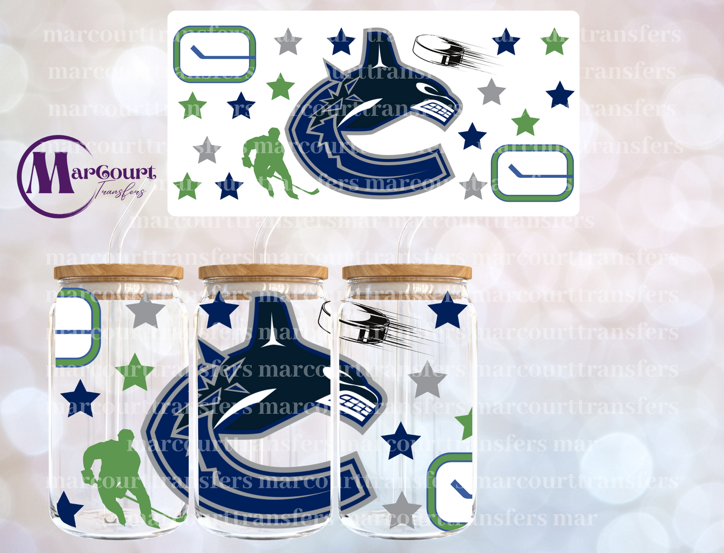 VANCOUVER CANUCKS-16 0Z-UV DTF CUP WRAP