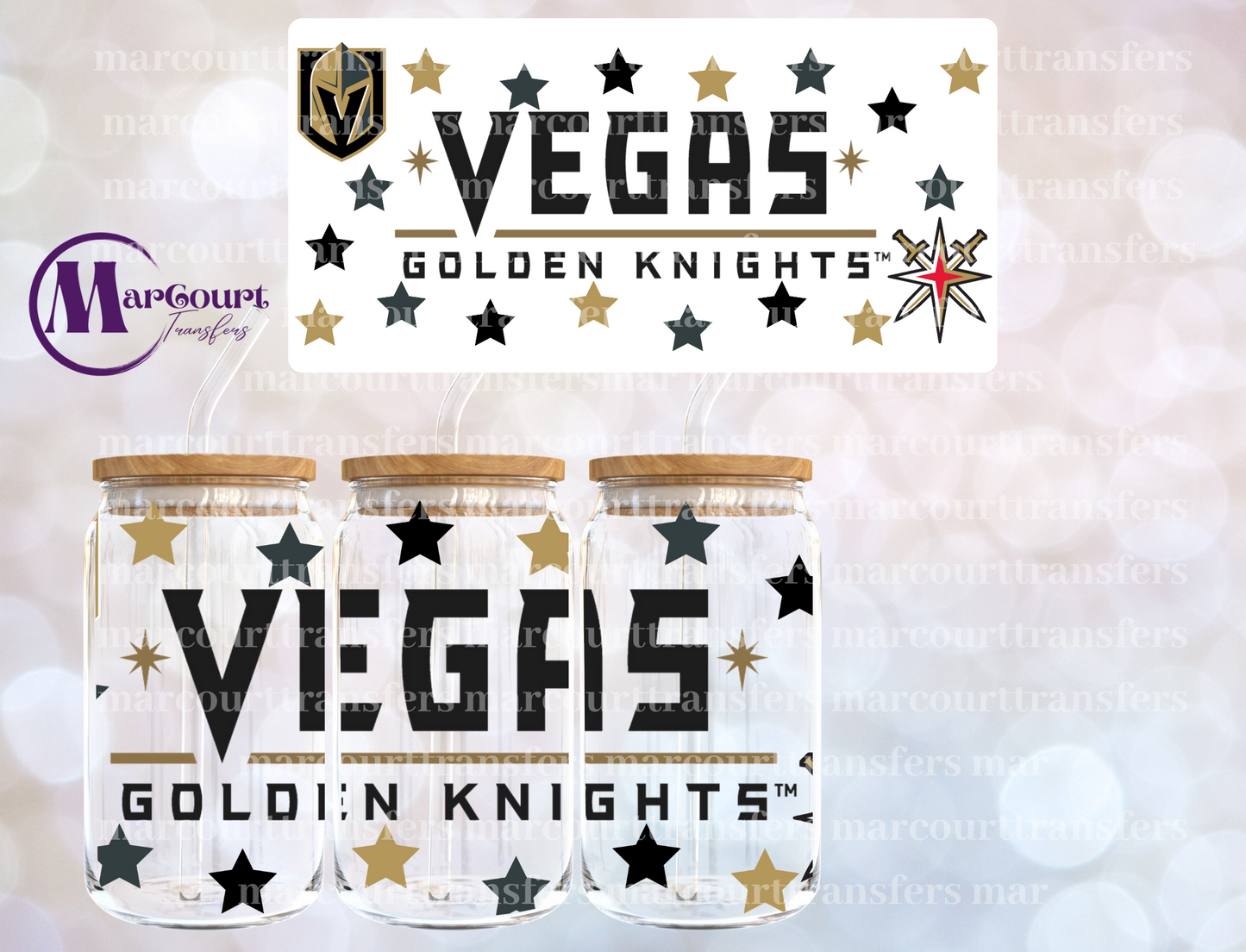 VEGAS GOLDEN KNIGHTS-16 0Z-UV DTF CUP WRAP