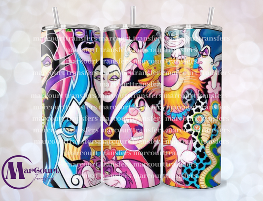 VILLAINS COLORFUL-SKINNY TUMBLER TRANSFER (SUBLIMATION)