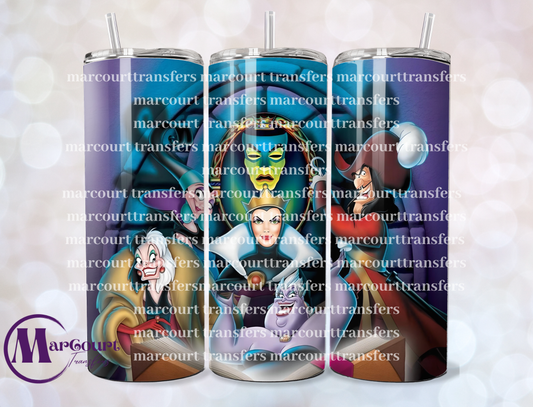 VILLAINS WITH MAGIC MIRROR-SKINNY TUMBLER TRANSFER