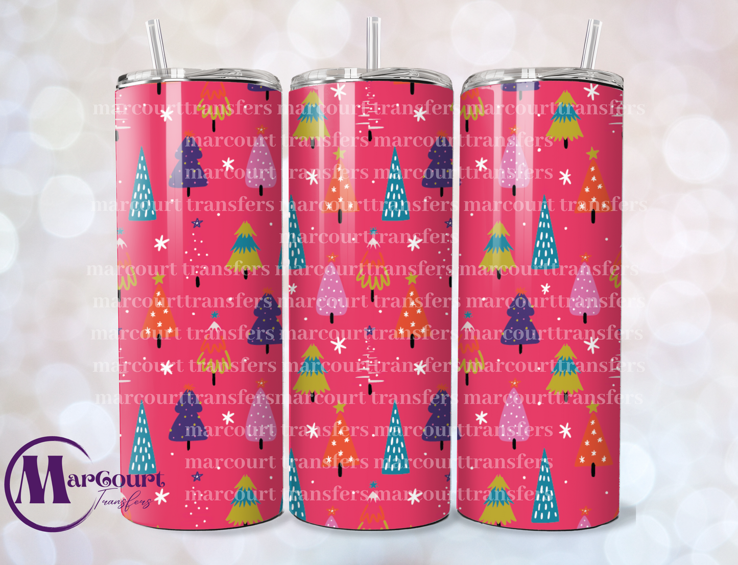 VINTAGE CHRISTMAS TREES-SKINNY TUMBLER TRANSFER