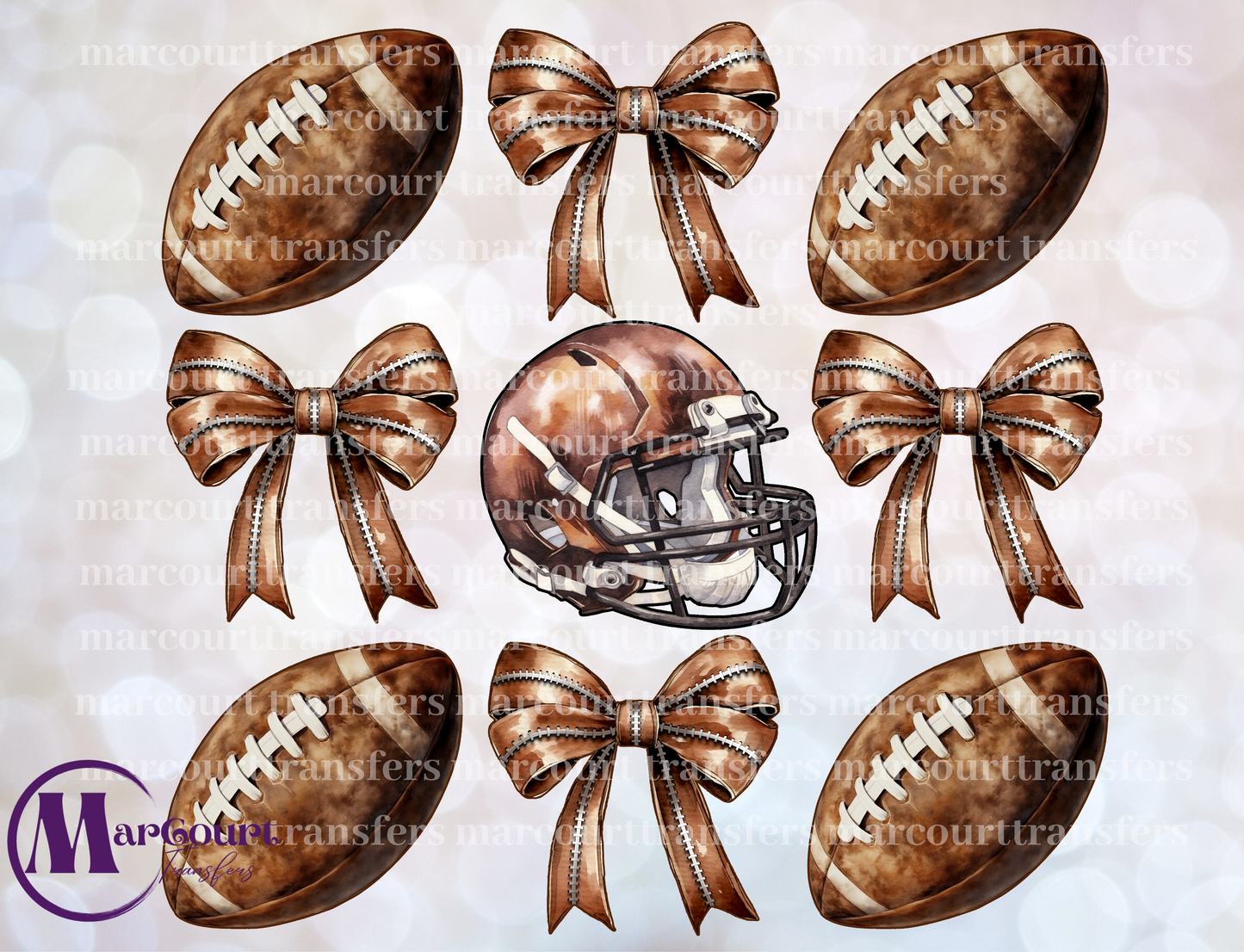 VINTAGE FOOTBALL BOWS ELEMENTS