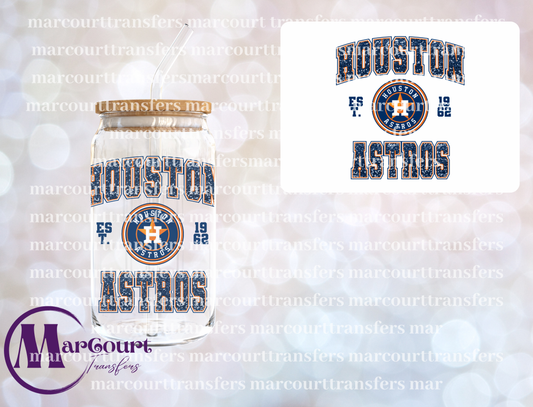 VINTAGE HOUSTON BASEBALL-DECAL-UV DTF CUP WRAP