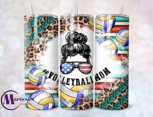 VOLLEYBALL MOM-SKINNY TUMBLER TRANSFER