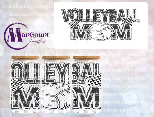VOLLEYBALL MOM 2 GRUNGE-16 0Z-UV DTF CUP WRAP
