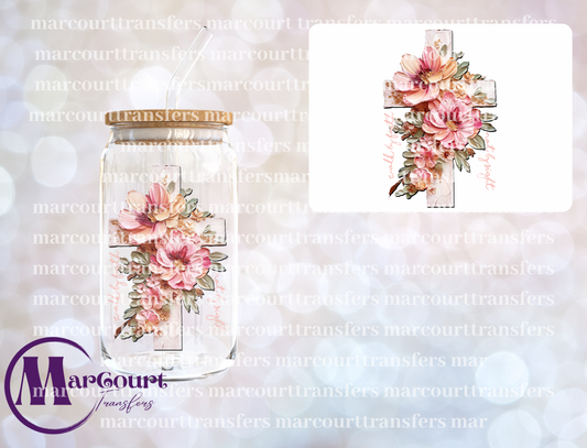 WALK BY FAITH CROSS-DECAL-UV DTF CUP WRAP
