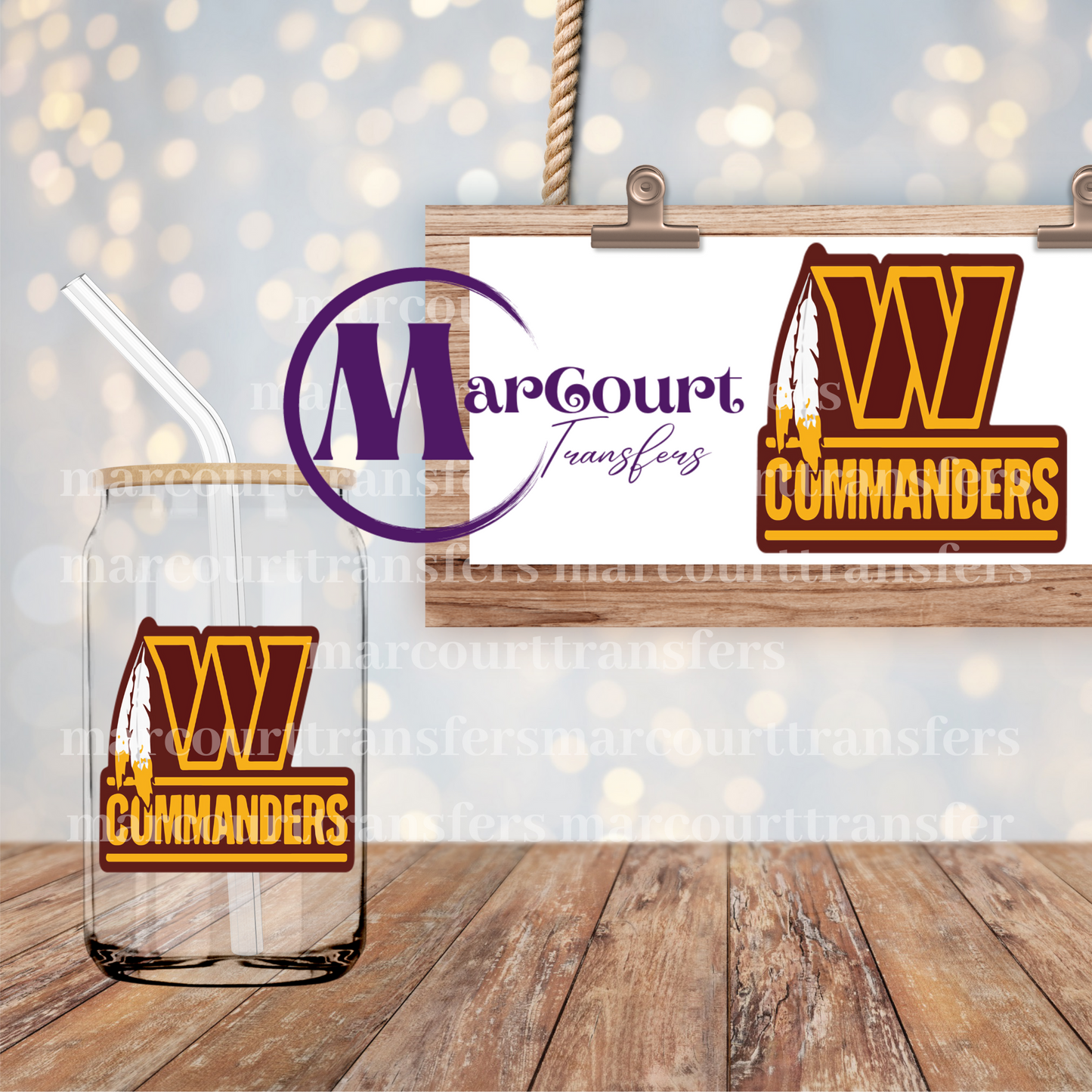 WASHINGTON COMMANDERS-DECAL-UV DTF CUP WRAP