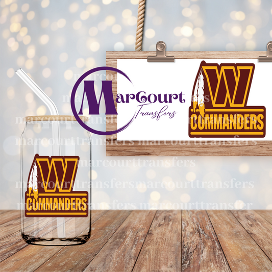 WASHINGTON COMMANDERS DECAL-UV DTF CUP WRAP