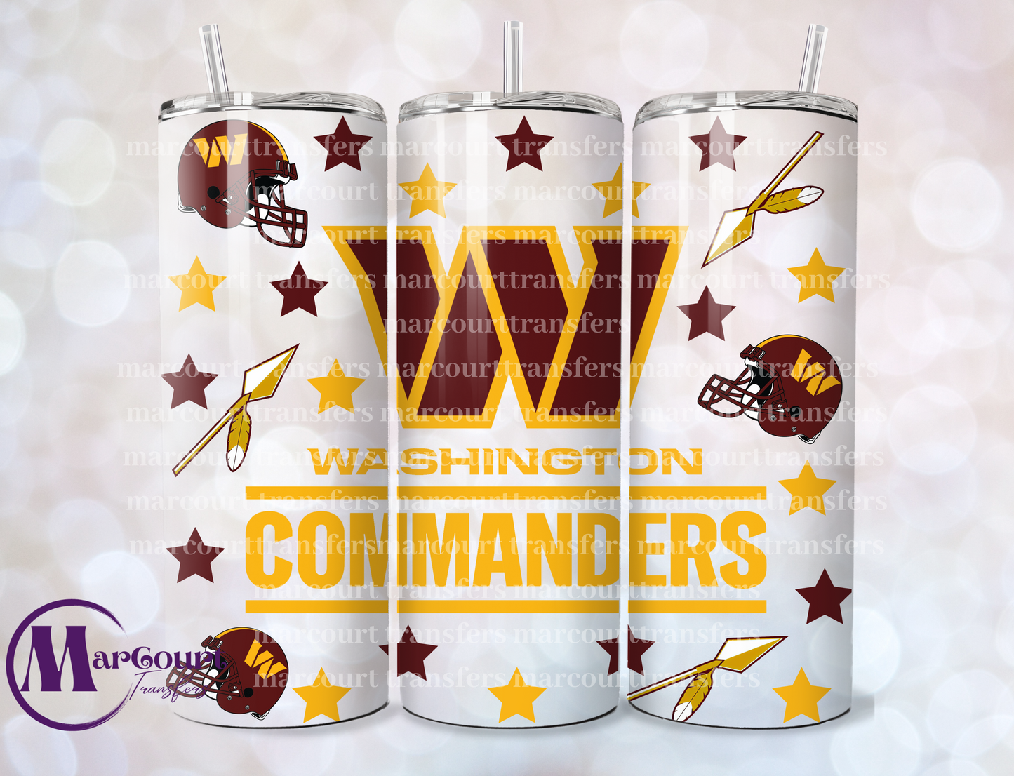 WASHINGTON COMMANDERS-SKINNY TUMBLER TRANSFER