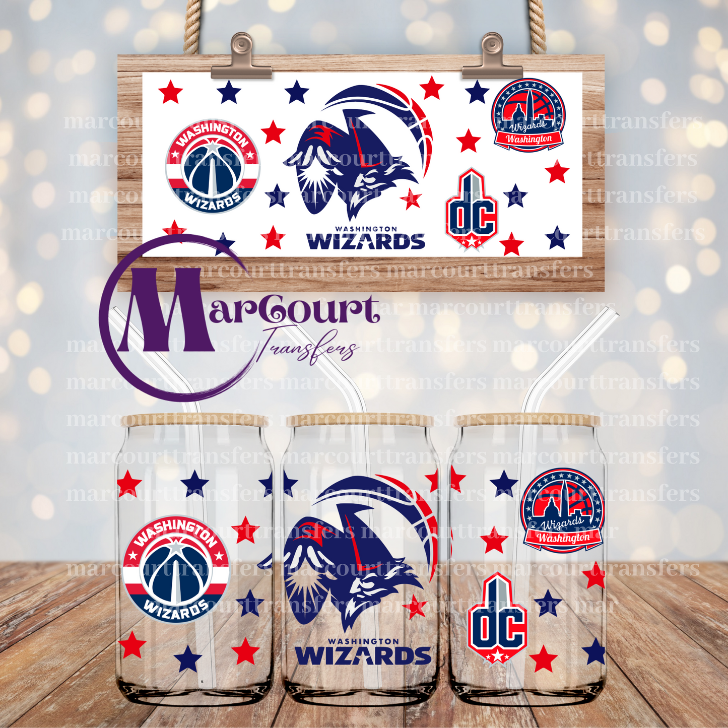 WASHINGTON WIZARDS-16 0Z-UV DTF CUP WRAP