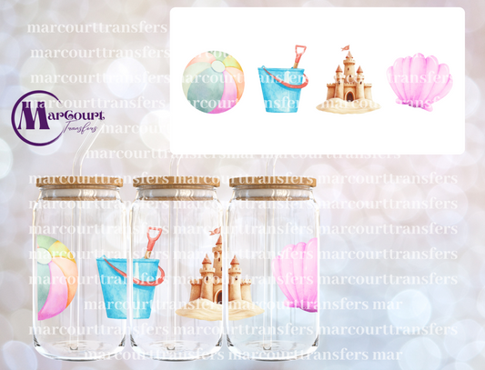WATER COLOR BEACH TOYS-16 0Z-UV DTF CUP WRAP