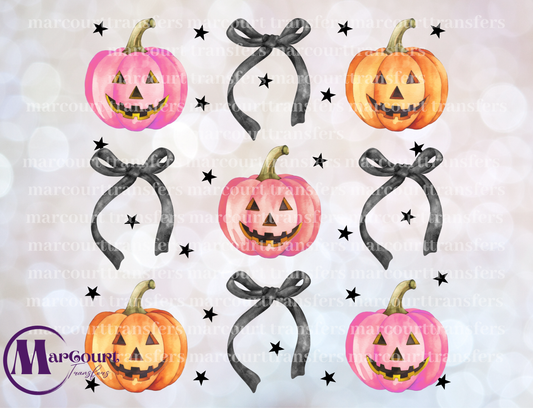 WATERCOLOR PUMPKINS AND BOWS ELEMENTS