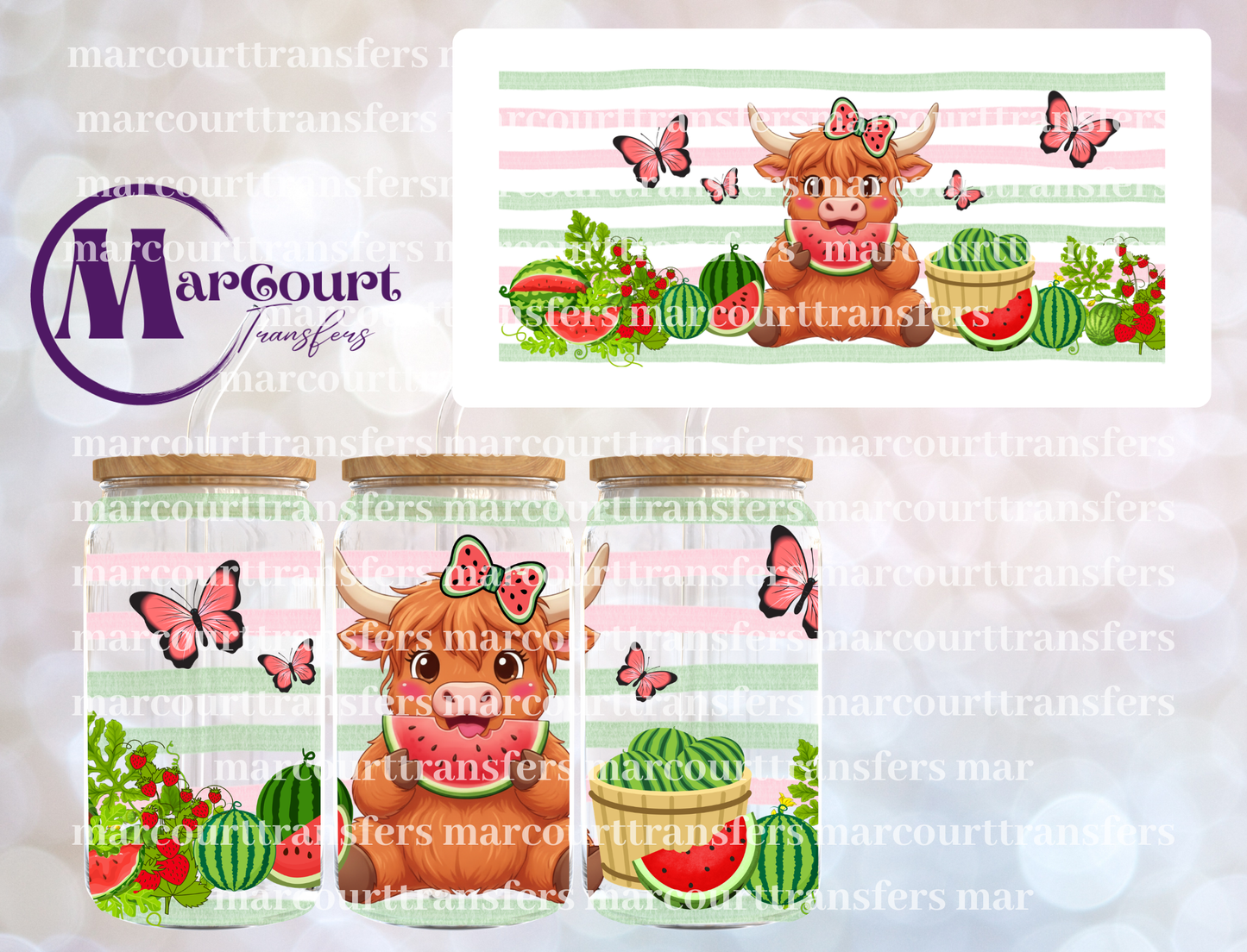 WATERMELON HIGHLAND-16 0Z-UV DTF CUP WRAP
