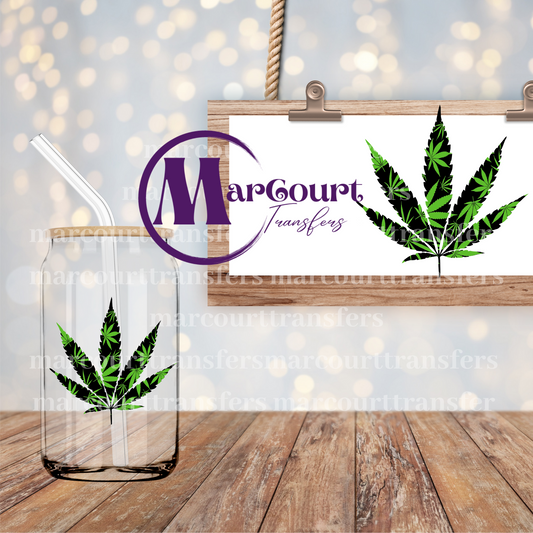 WEED LEAF-DECAL-UV DTF CUP WRAP