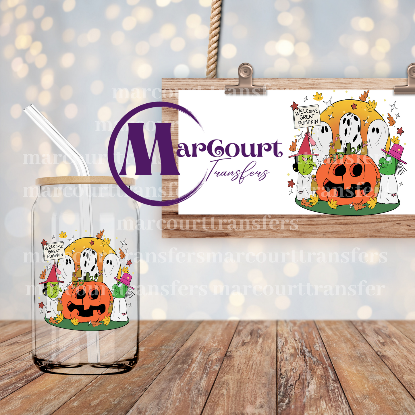 WELCOME GREAT PUMPKIN-DECAL-UV DTF CUP WRAP