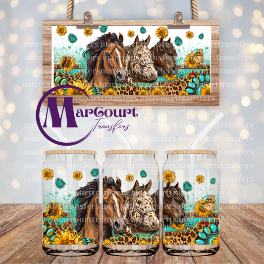 WESTERN WILD HORSES-16 0Z-UV DTF CUP WRAP