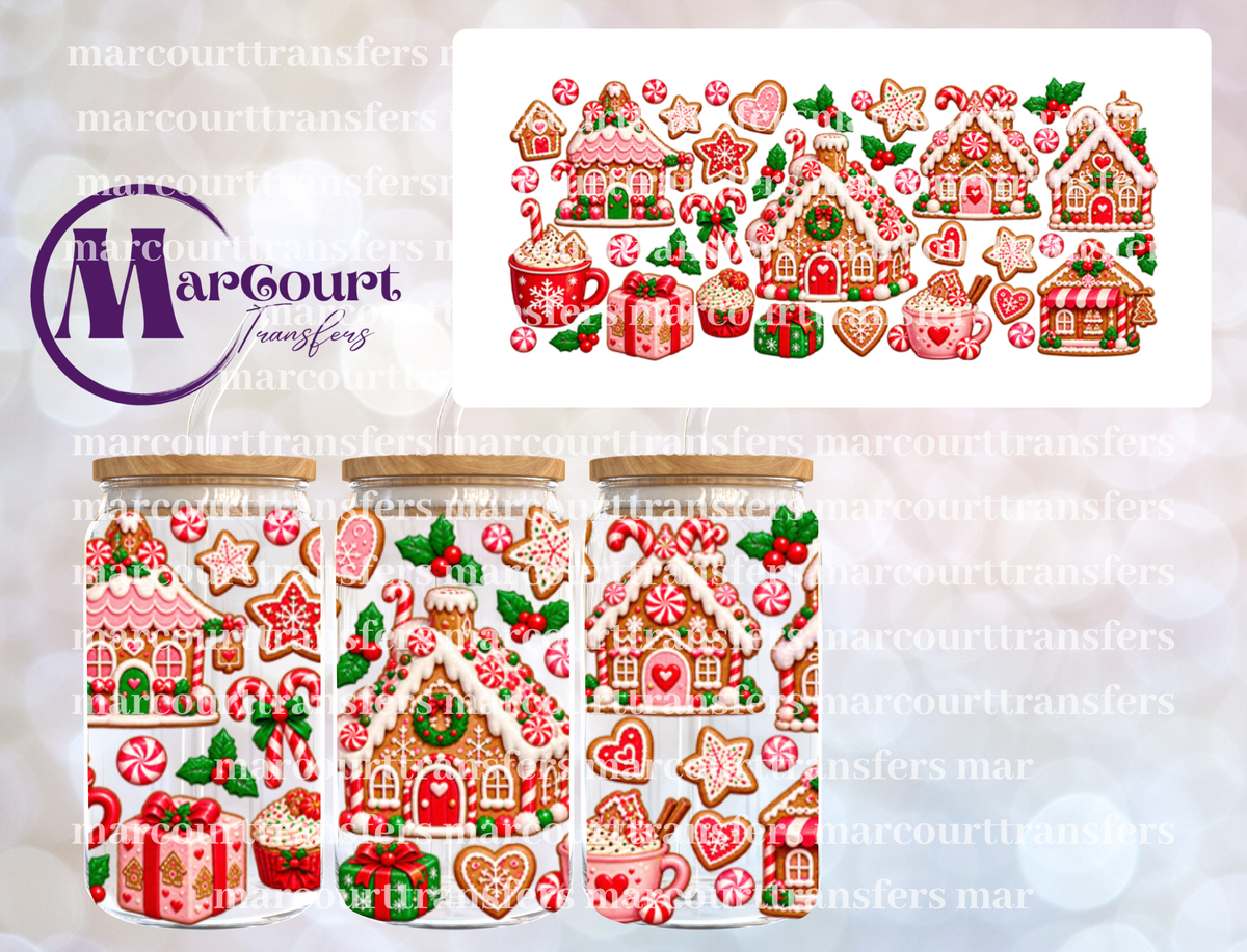 WHIMSICAL GINGERBREAD-16 0Z-UV DTF CUP WRAP