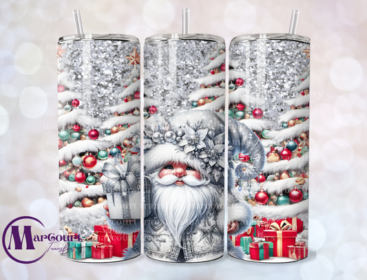 WHITE CHRISTMAS SANTA GNOME-SKINNY TUMBLER TRANSFER