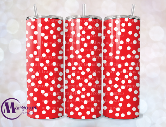 WHITE POLKA DOTS-SKINNY TUMBLER TRANSFER