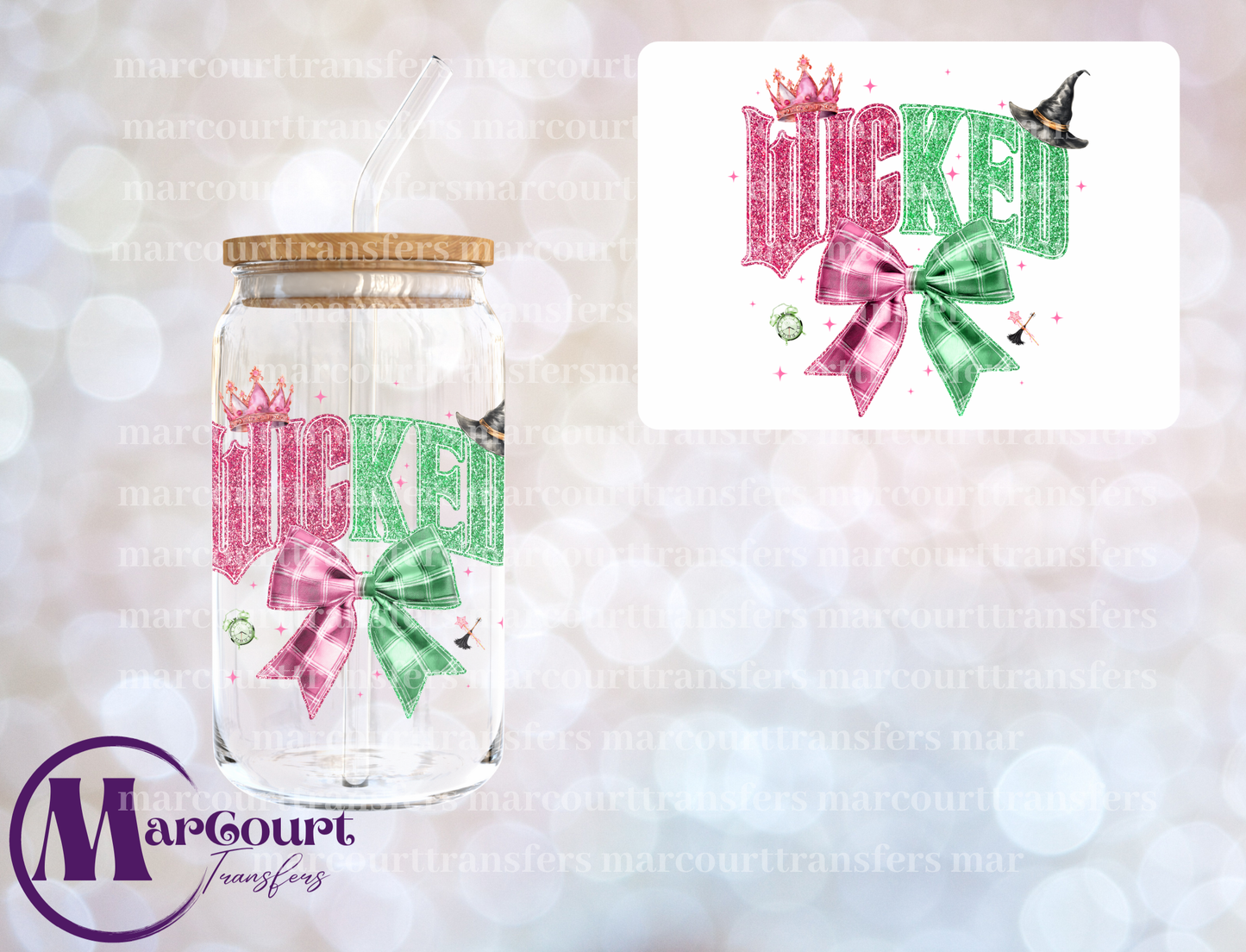 WICKED BOW-DECAL-UV DTF CUP WRAP