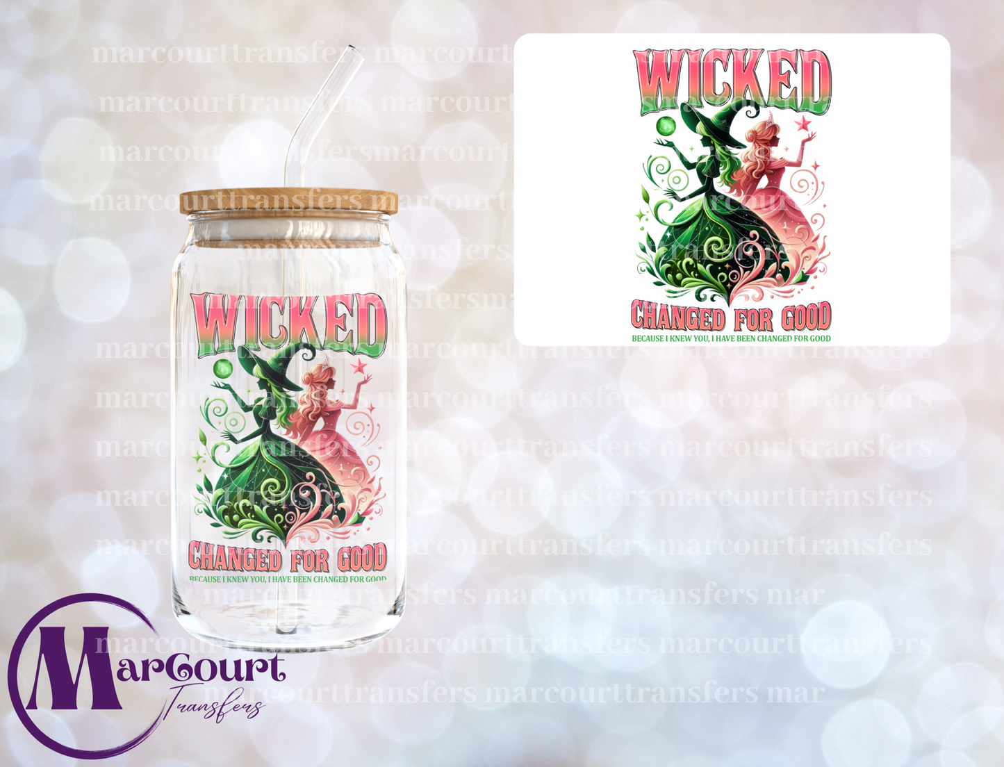 WICKED CHANGED FOR THE GOOD 2-DECAL-UV DTF CUP WRAP