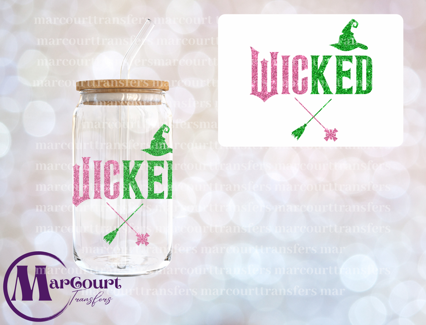 WICKED HAT BROOM AND WAND-DECAL-UV DTF CUP WRAP