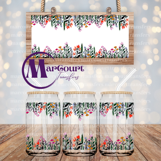 WILDFLOWERS WITH BLANK NAME SPACE-16 0Z-UV DTF CUP WRAP