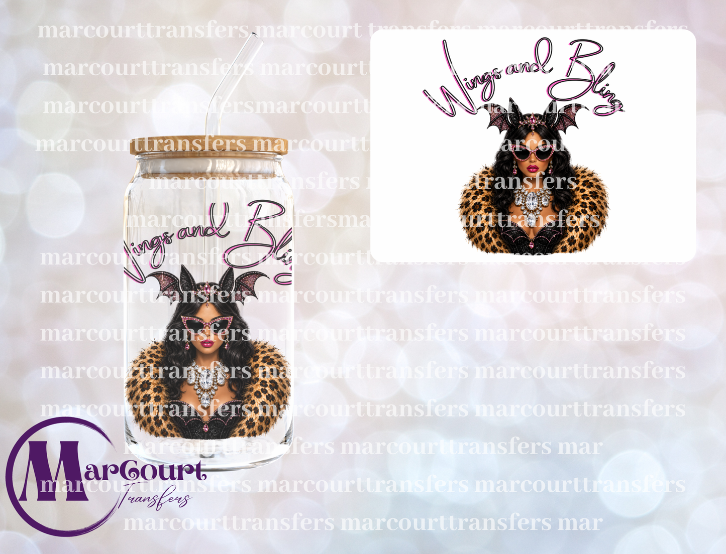 WINGS AND BLING-UV DTF CUP WRAP