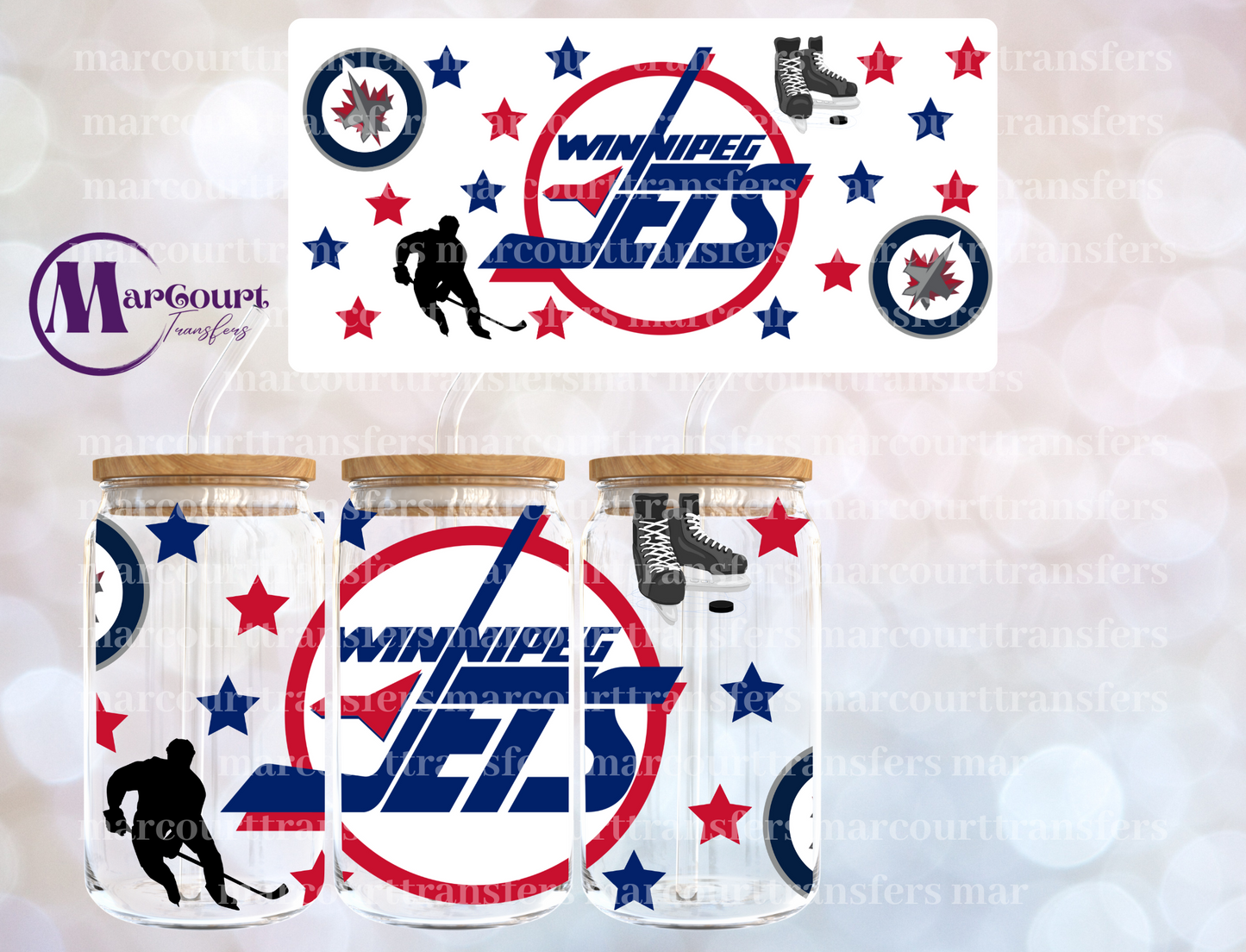 WINNEPEG JETS-16 0Z-UV DTF CUP WRAP