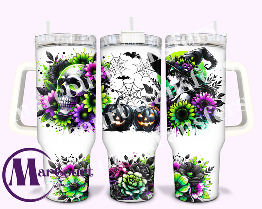 WITCH AND SKULL-40 0Z-UV DTF CUP WRAP