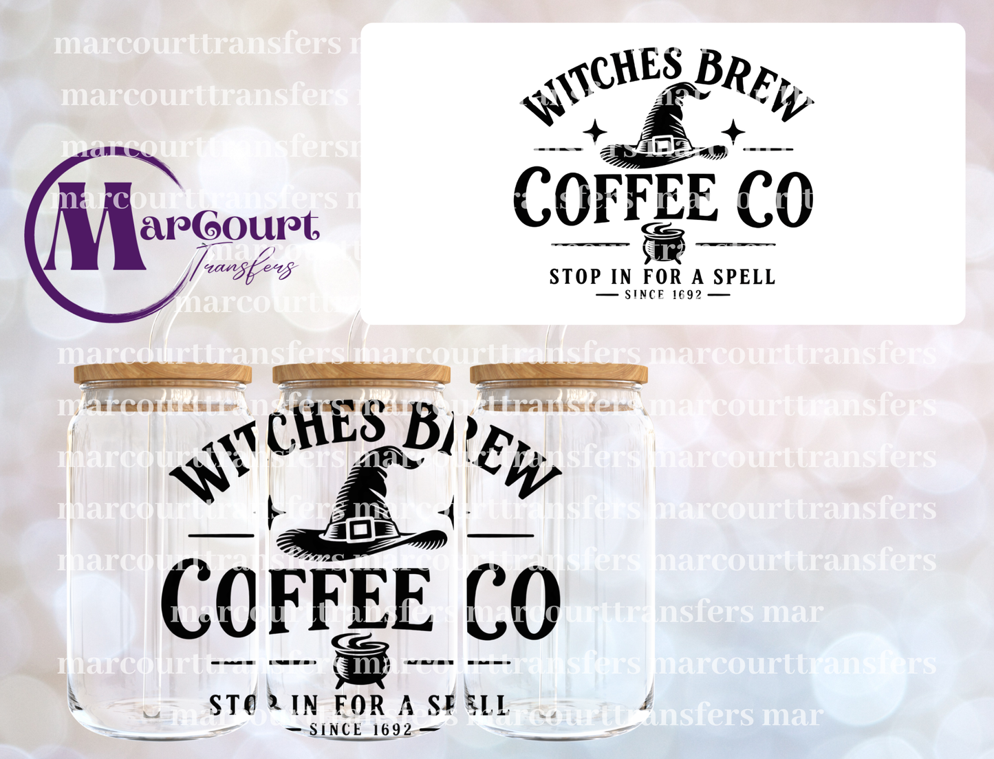 WITCHES BREW COFFEE 16-16 0Z-UV DTF CUP WRAP