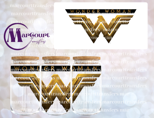 WONDER WOMAN LOGO-16 0Z-UV DTF CUP WRAP