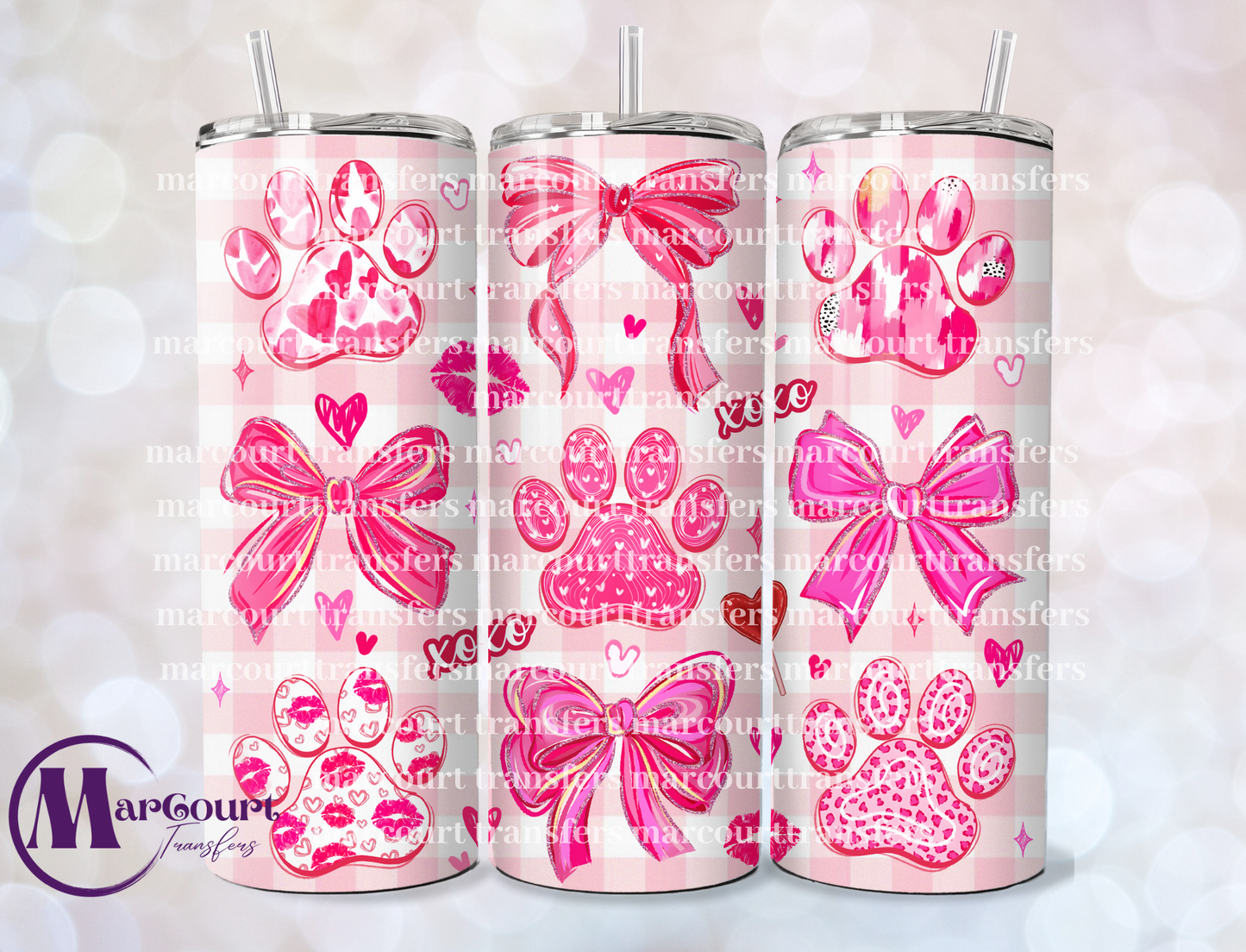 XOXO DOG PAW-20 OZ-UV DTF CUP WRAP