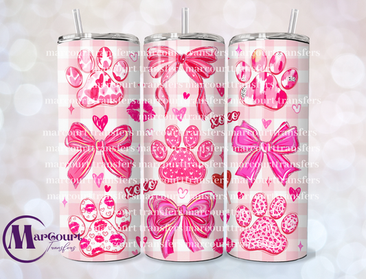 XOXO DOG PAW-20-SKINNY TUMBLER TRANSFER (SUBLIMATION)