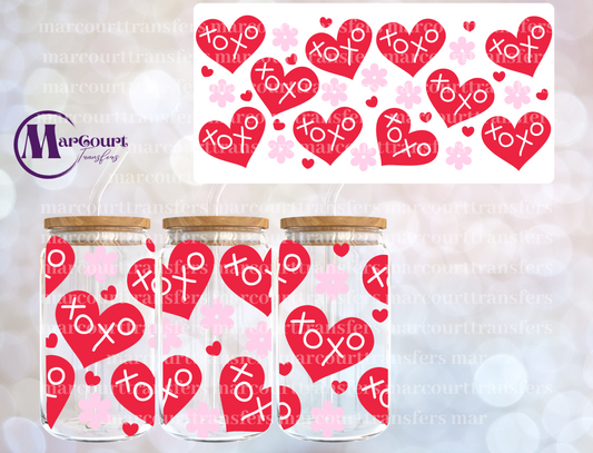 XOXO HEARTS-16 0Z-UV DTF CUP WRAP