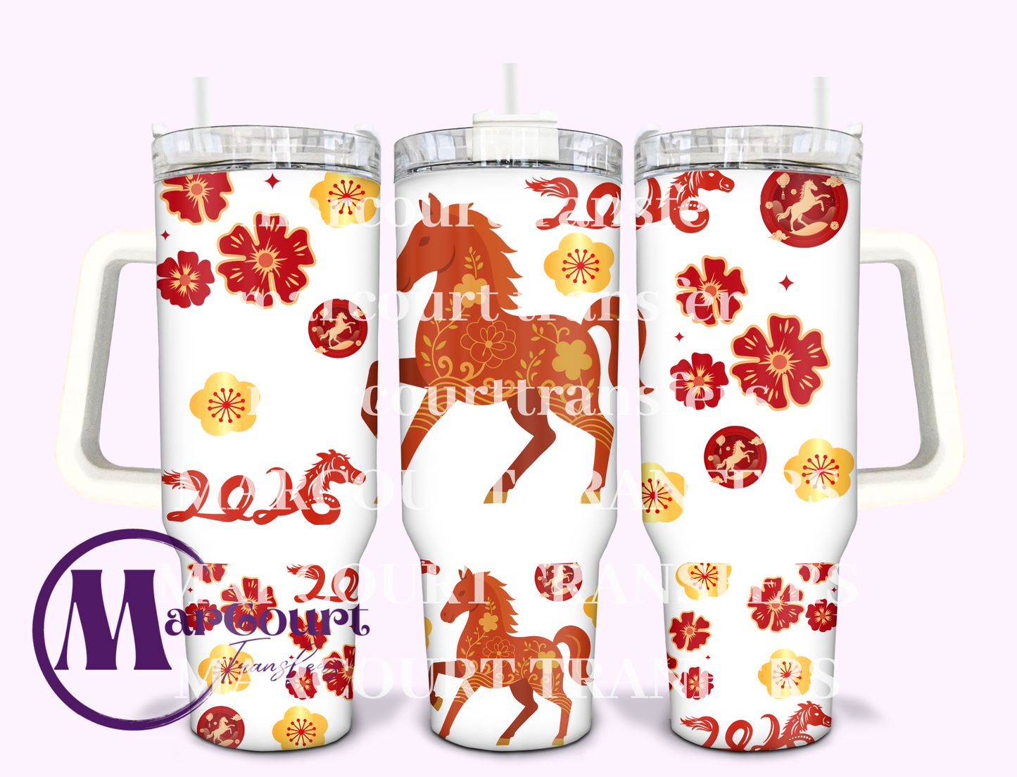 YEAR OF THE HORSE-40 0Z-UV DTF CUP WRAP