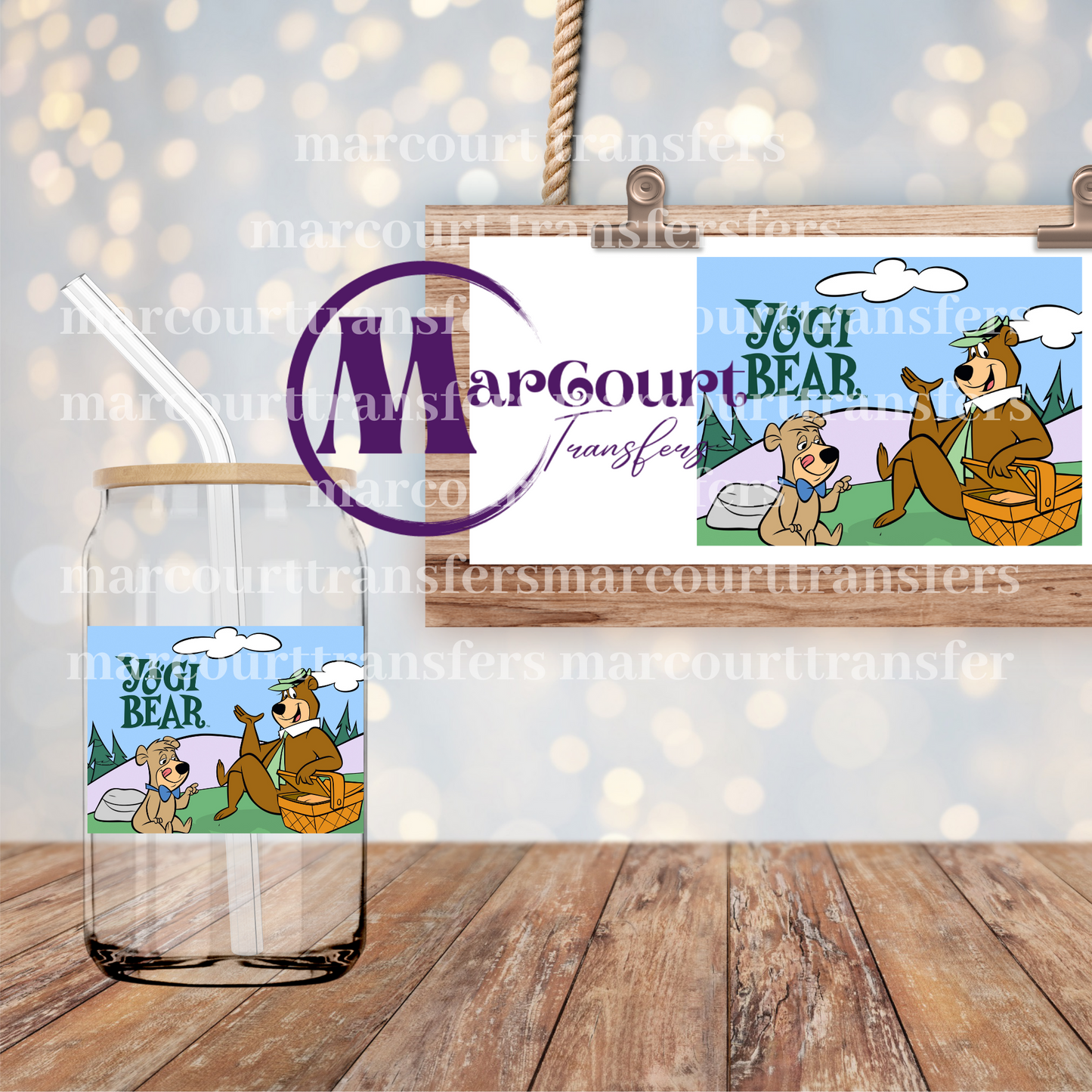 YOGI BEAR-DECAL-UV DTF CUP WRAP