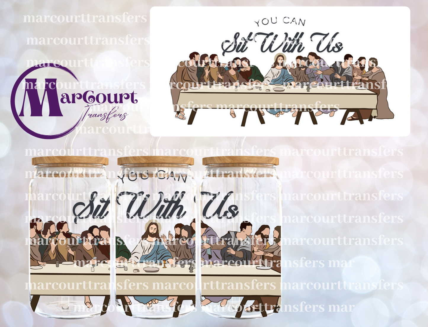 YOU CAN SIT WITH US LORD'S SUPPER-16 0Z-UV DTF CUP WRAP