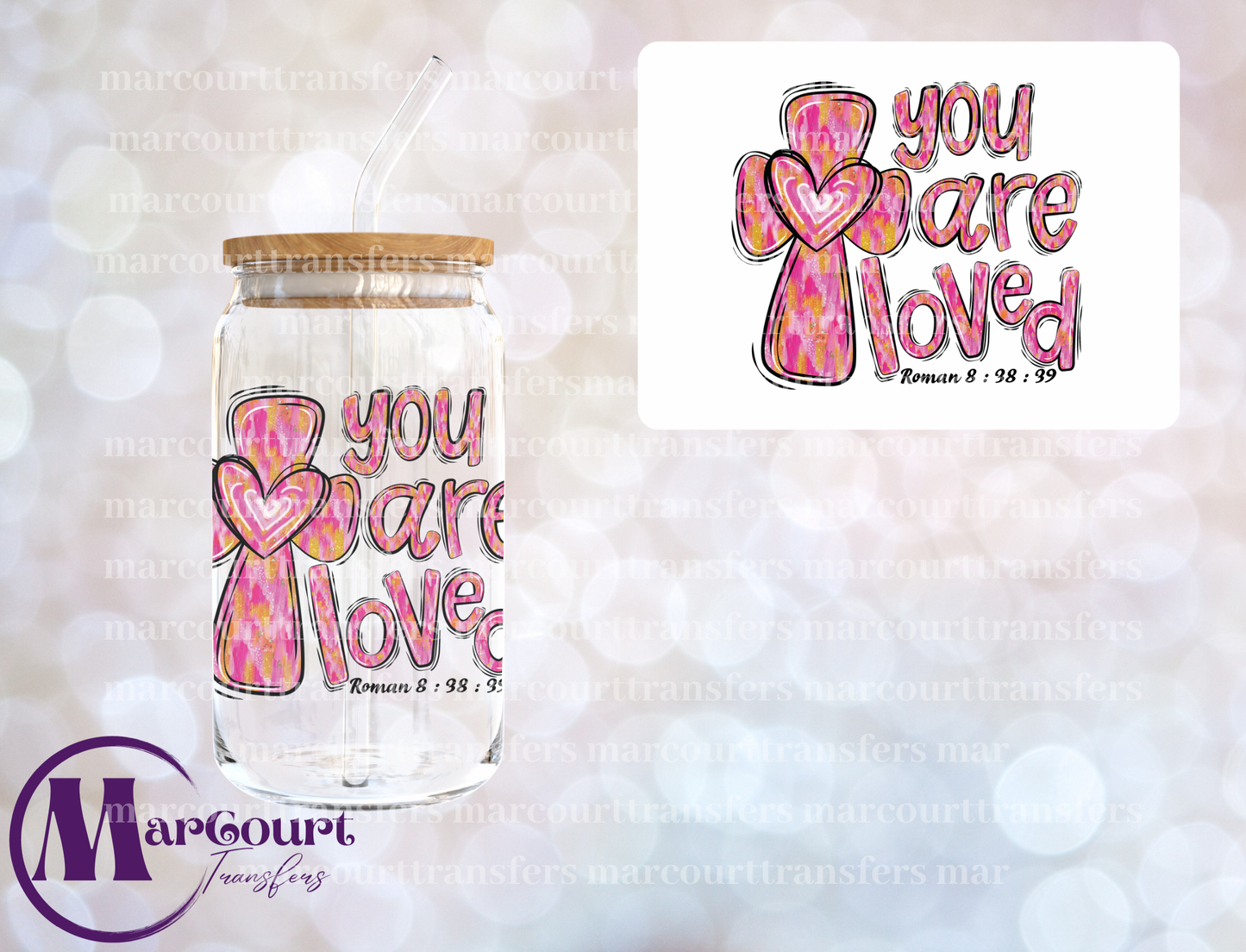 YOU ARE LOVED CROSS-DECAL-UV DTF CUP WRAP